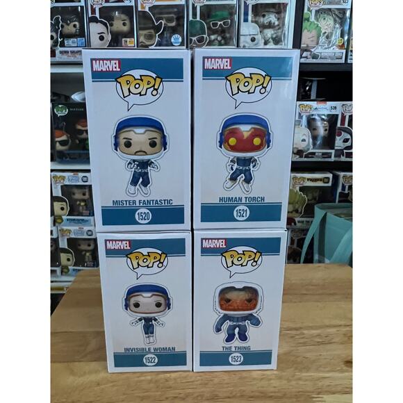4 EXCLUSIVE Fantastic Four Space Suit Funko Pop Bobbleheads Thing Torch Marvel - Picture 3 of 7